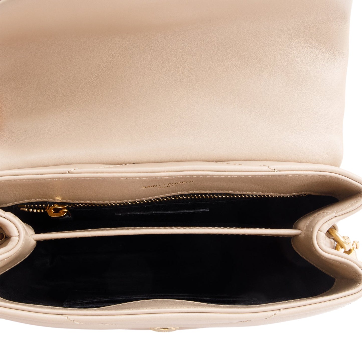Saint Laurent 2021 Beige Monogram Matelasse Toy Loulou Crossbody Bag
