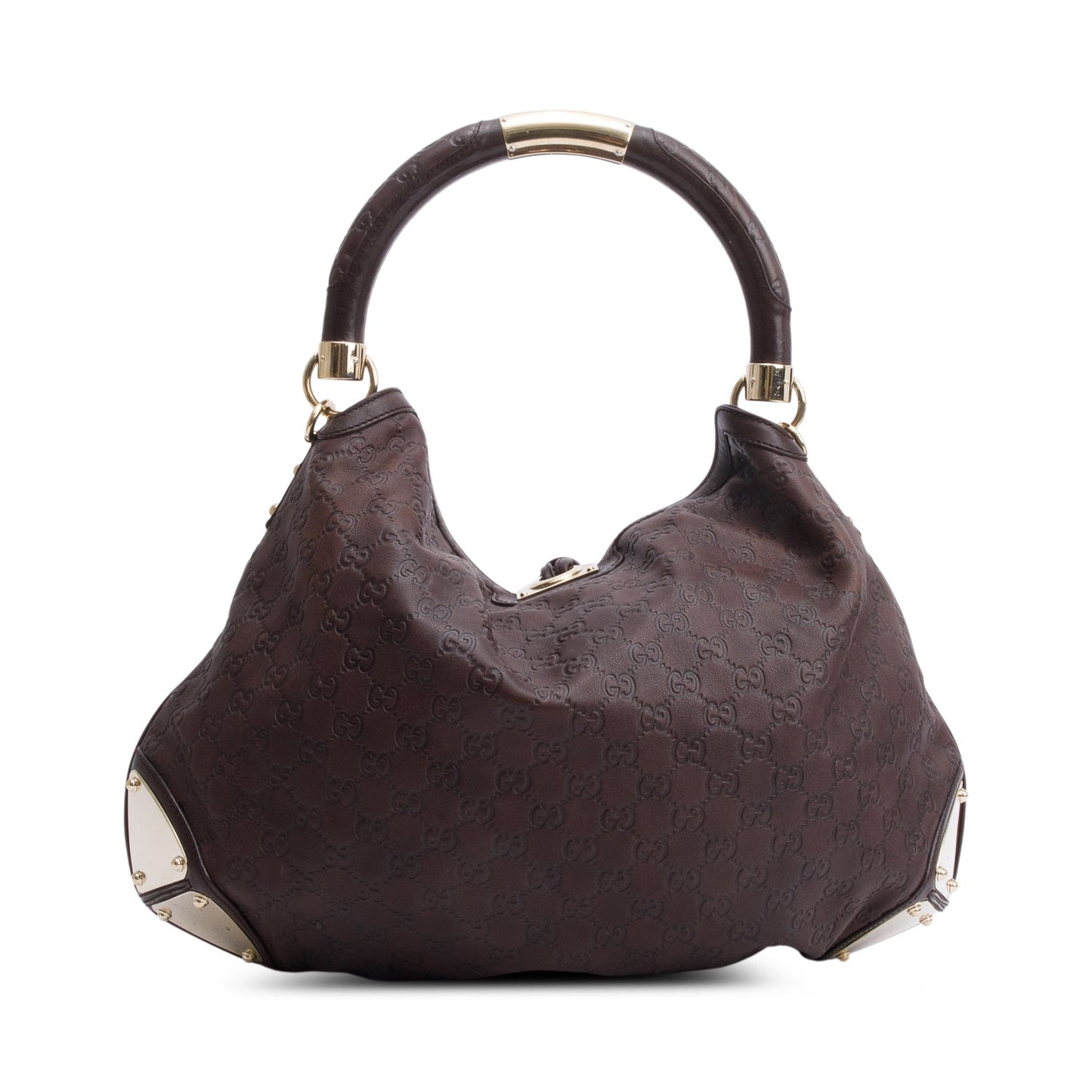 Gucci Brown Guccissima Leather Large  Bamboo Indy Tassel Hobo