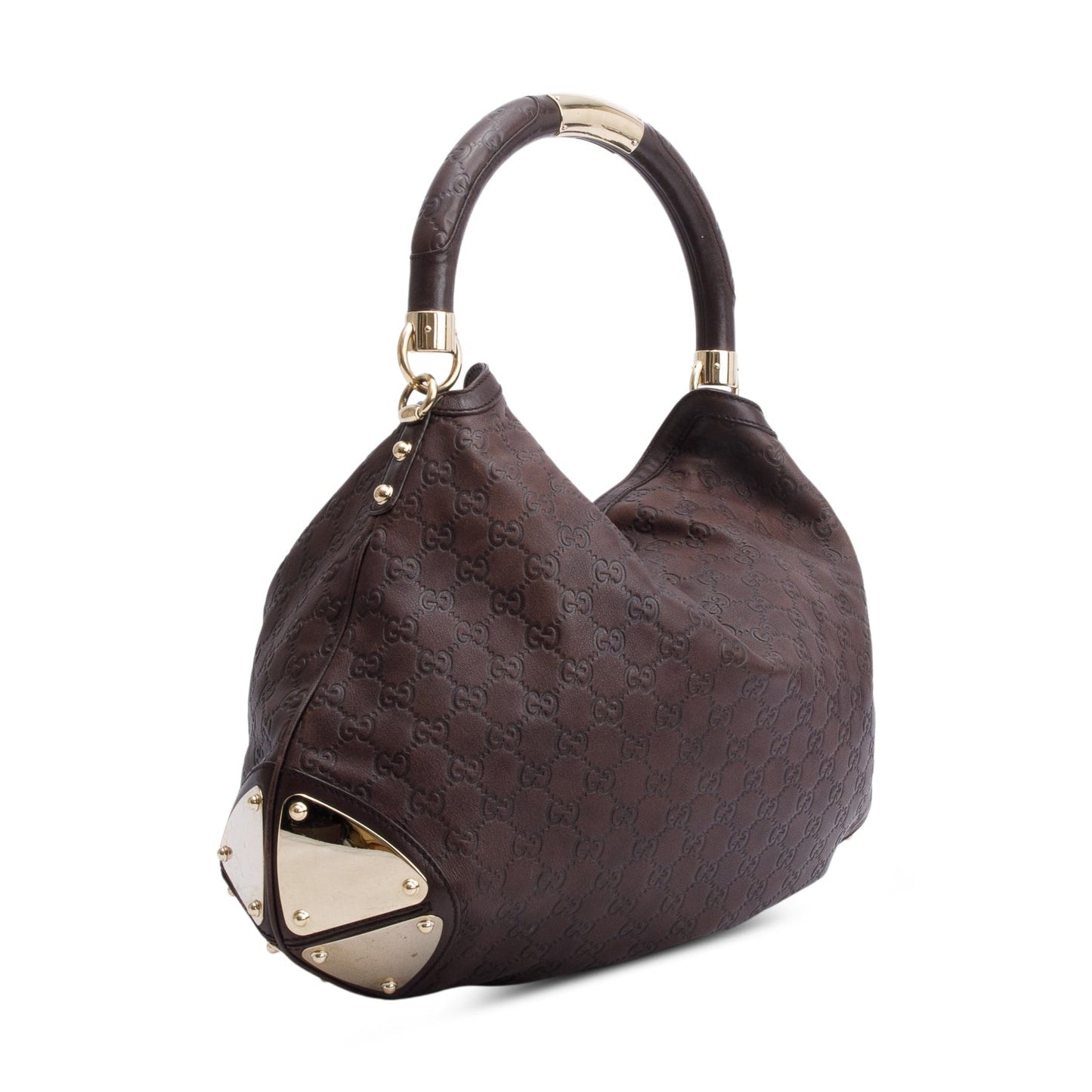 Gucci Brown Guccissima Leather Large  Bamboo Indy Tassel Hobo