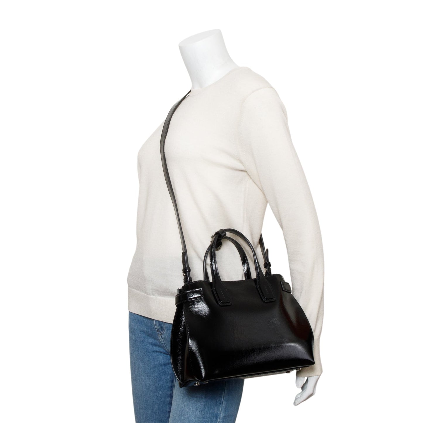 Burberry Black Calfskin Leather Soft Banner Tote