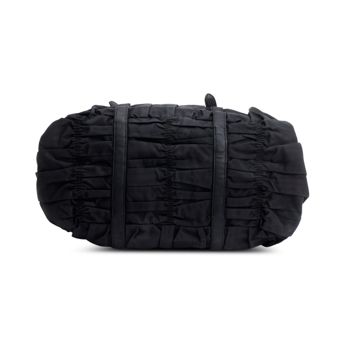 Prada Black Letaher Trimmed Tessuto Nylon Gaufre Tote
