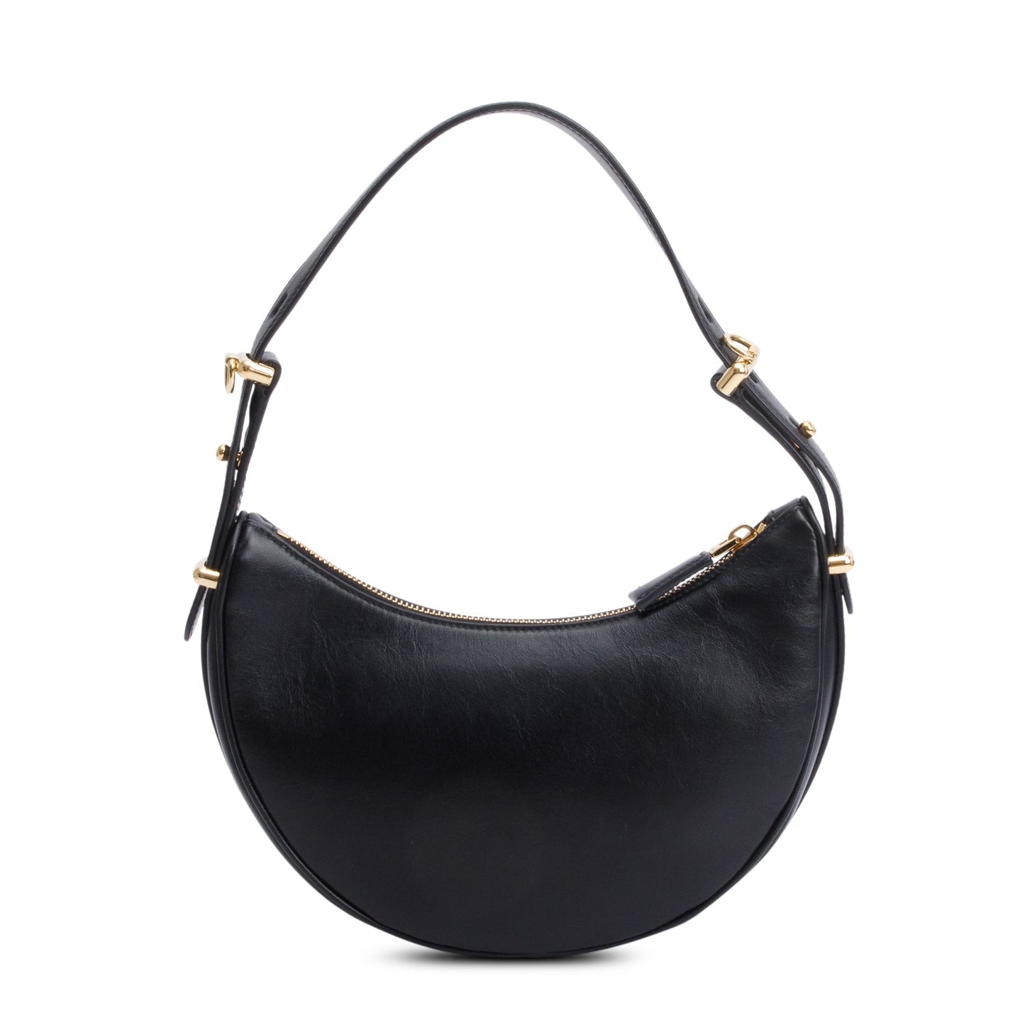 Prada Black Soft Calf Leather Small Arque Shoulder Bag