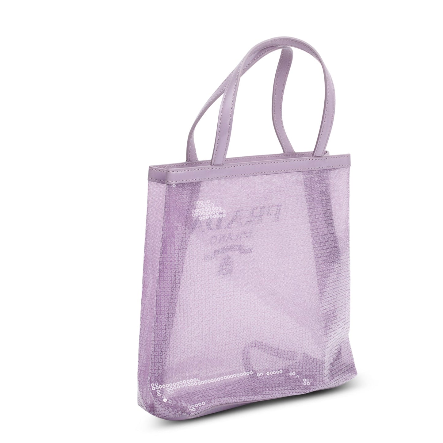 Prada Purple Sequin Mesh Small Tote Bag