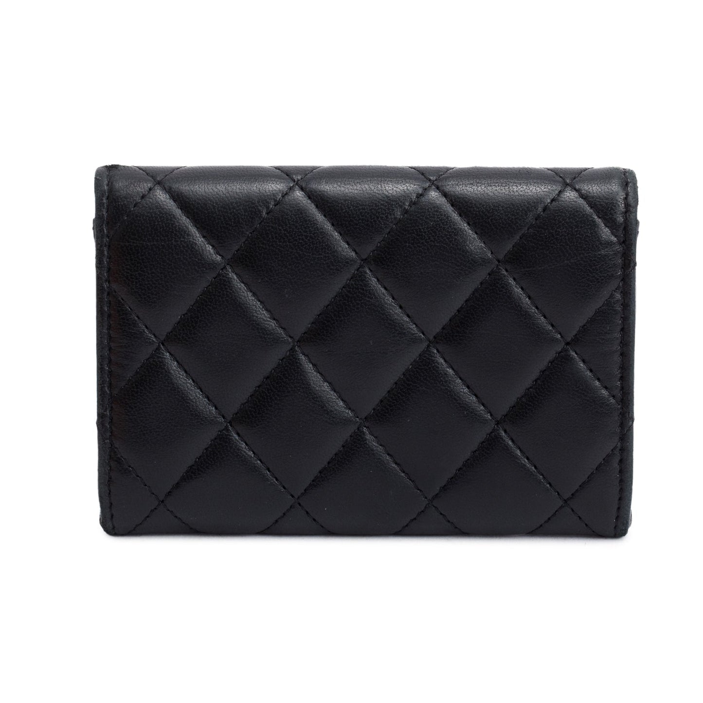 Chanel Black Quilted Lambskin Leather Classic Flap Card Holder