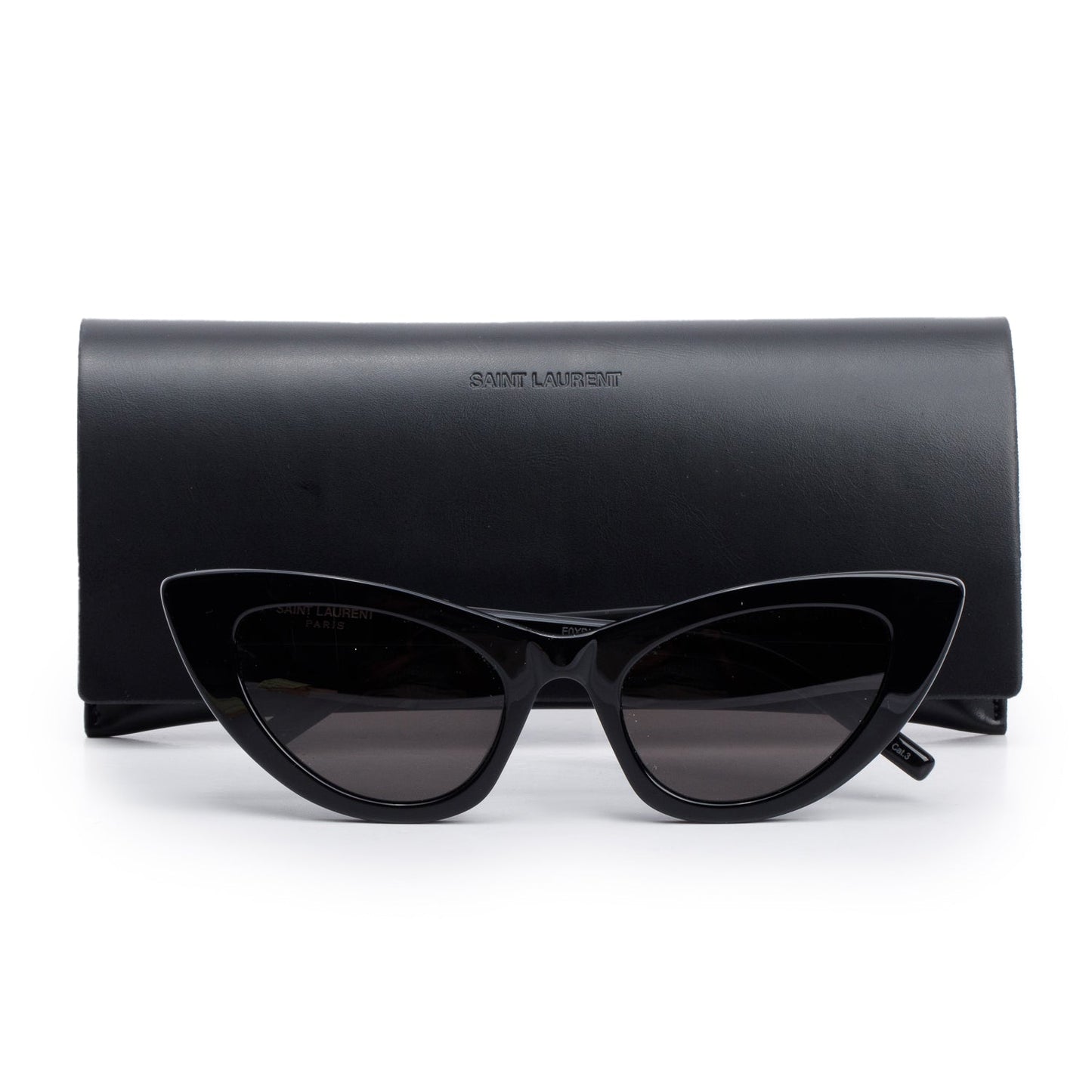 Saint Laurent SL 213 Lily Black Acetate Cat Eye Sunglasses