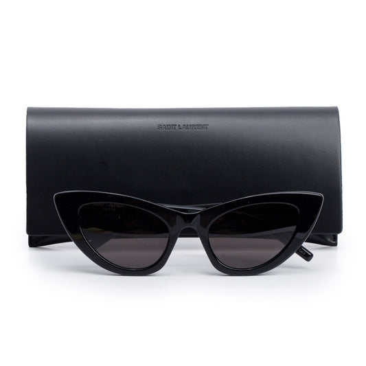 Saint Laurent SL 213 Lily Black Acetate Cat Eye Sunglasses