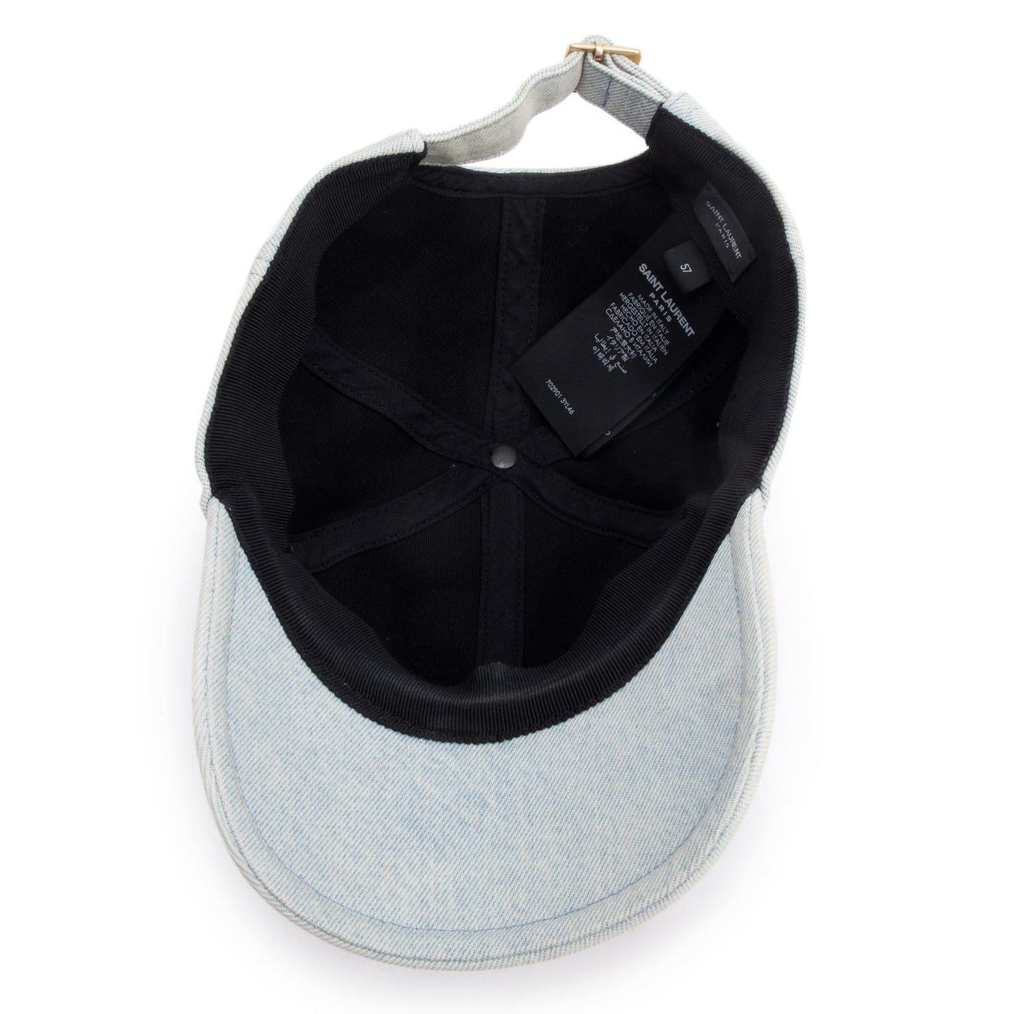 Saint Laurent Denim Baseball Hat, Size 57