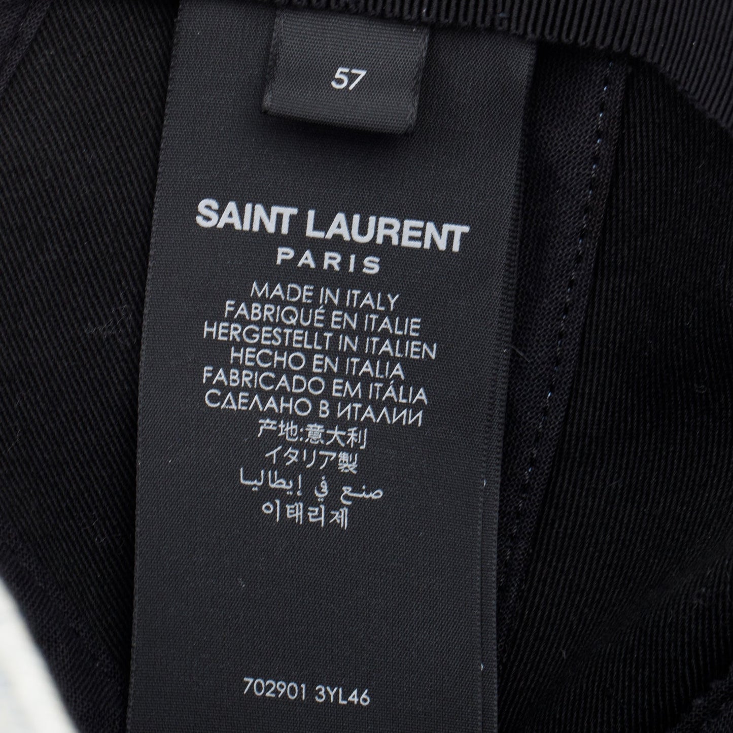 Saint Laurent Denim Baseball Hat, Size 57