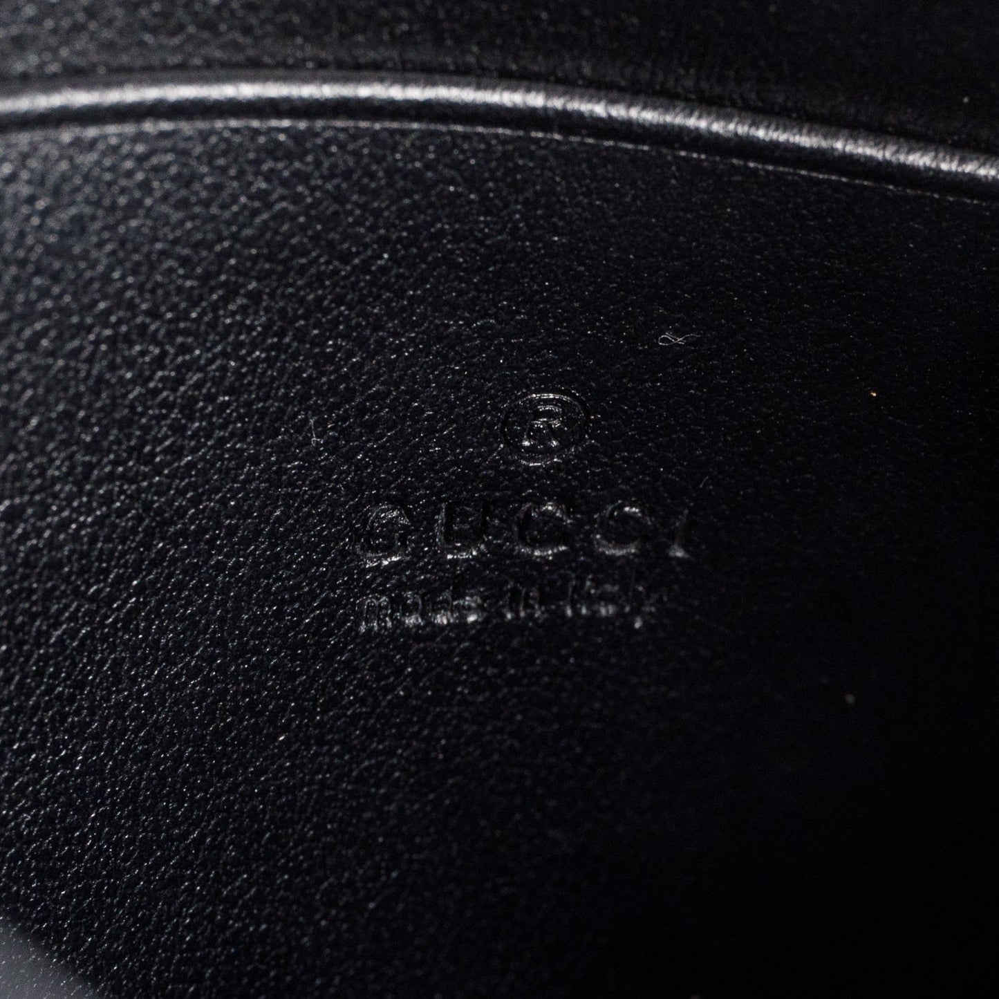 Gucci Black Calfskin Matelasse Leather GG Marmont Chain Wallet