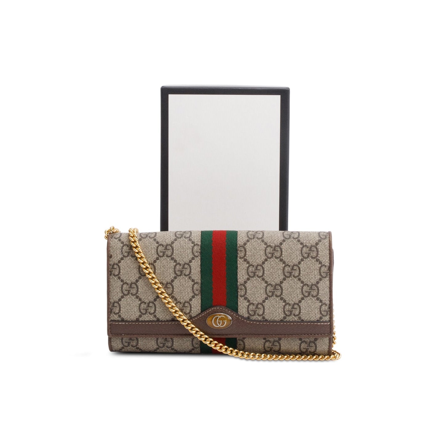 Gucci Beige GG Supreme Ophidia GG Web Wallet on Chain