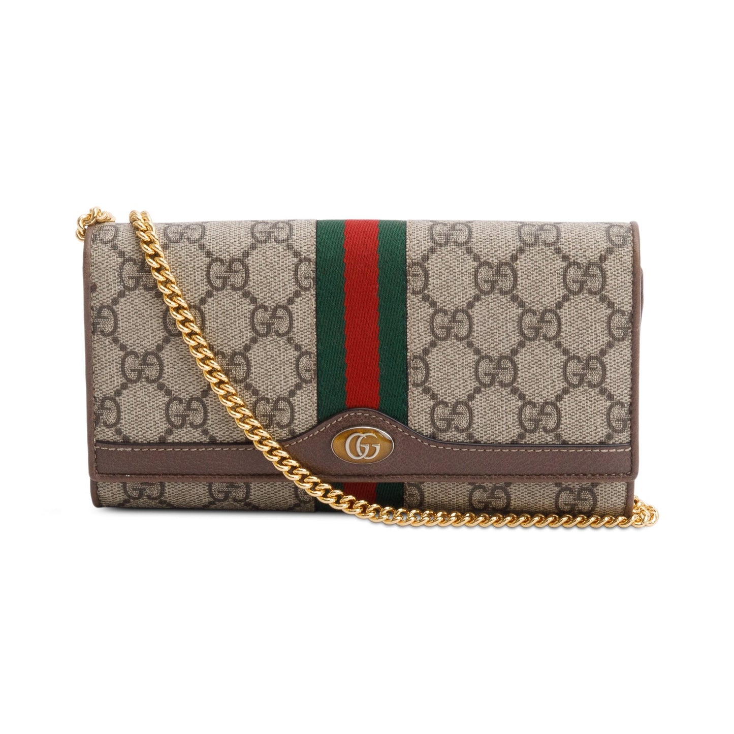 Gucci Beige GG Supreme Ophidia GG Web Wallet on Chain