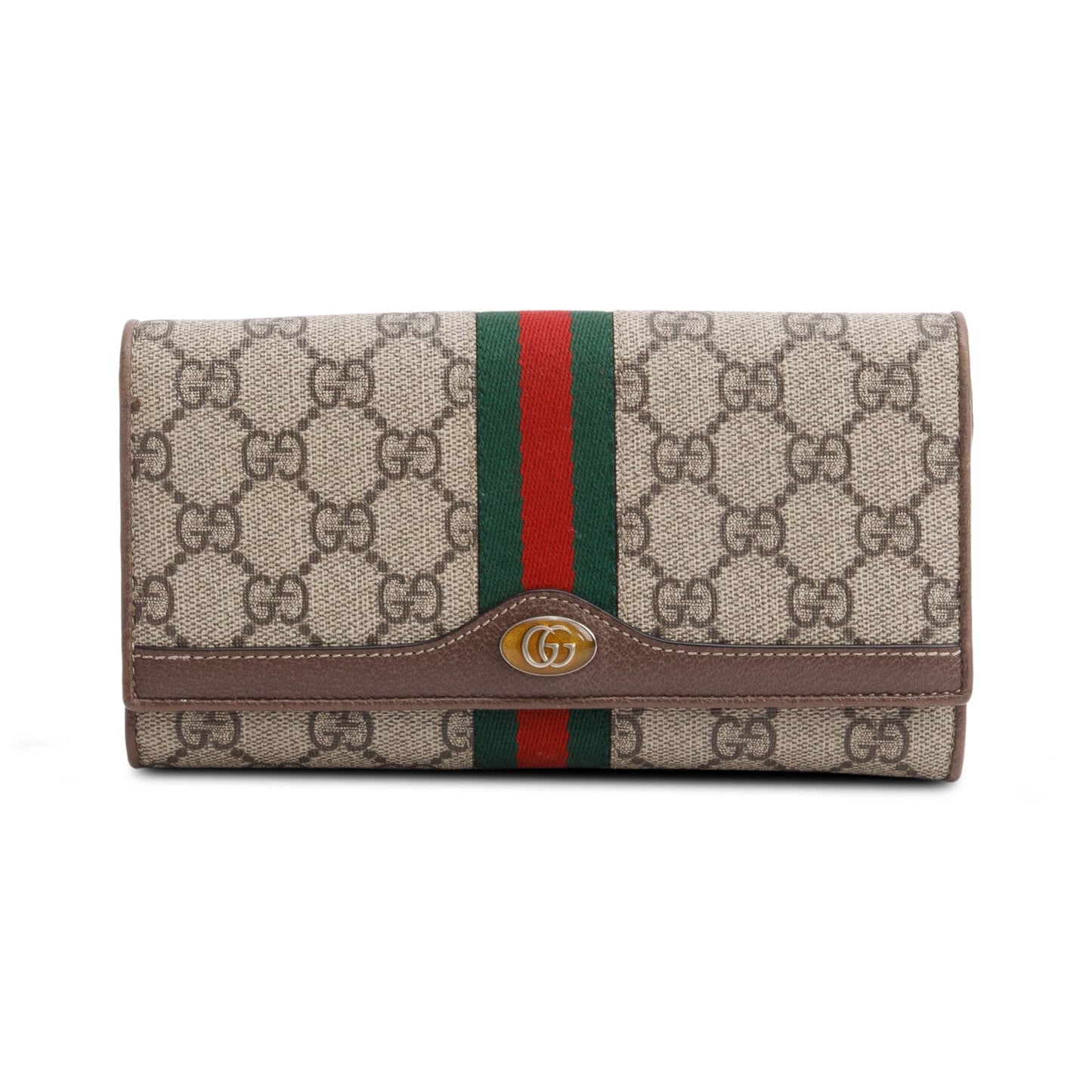 Gucci Beige GG Supreme Ophidia GG Web Wallet on Chain