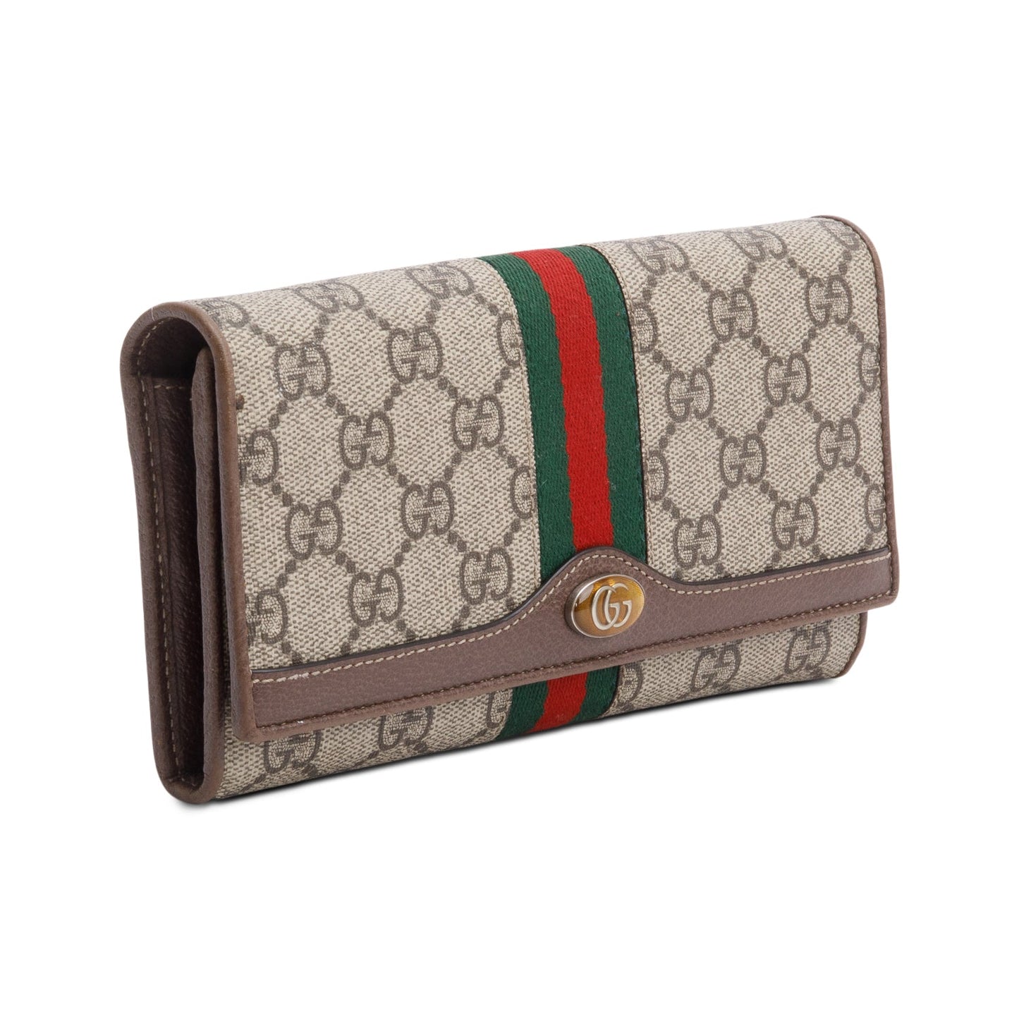 Gucci Beige GG Supreme Ophidia GG Web Wallet on Chain