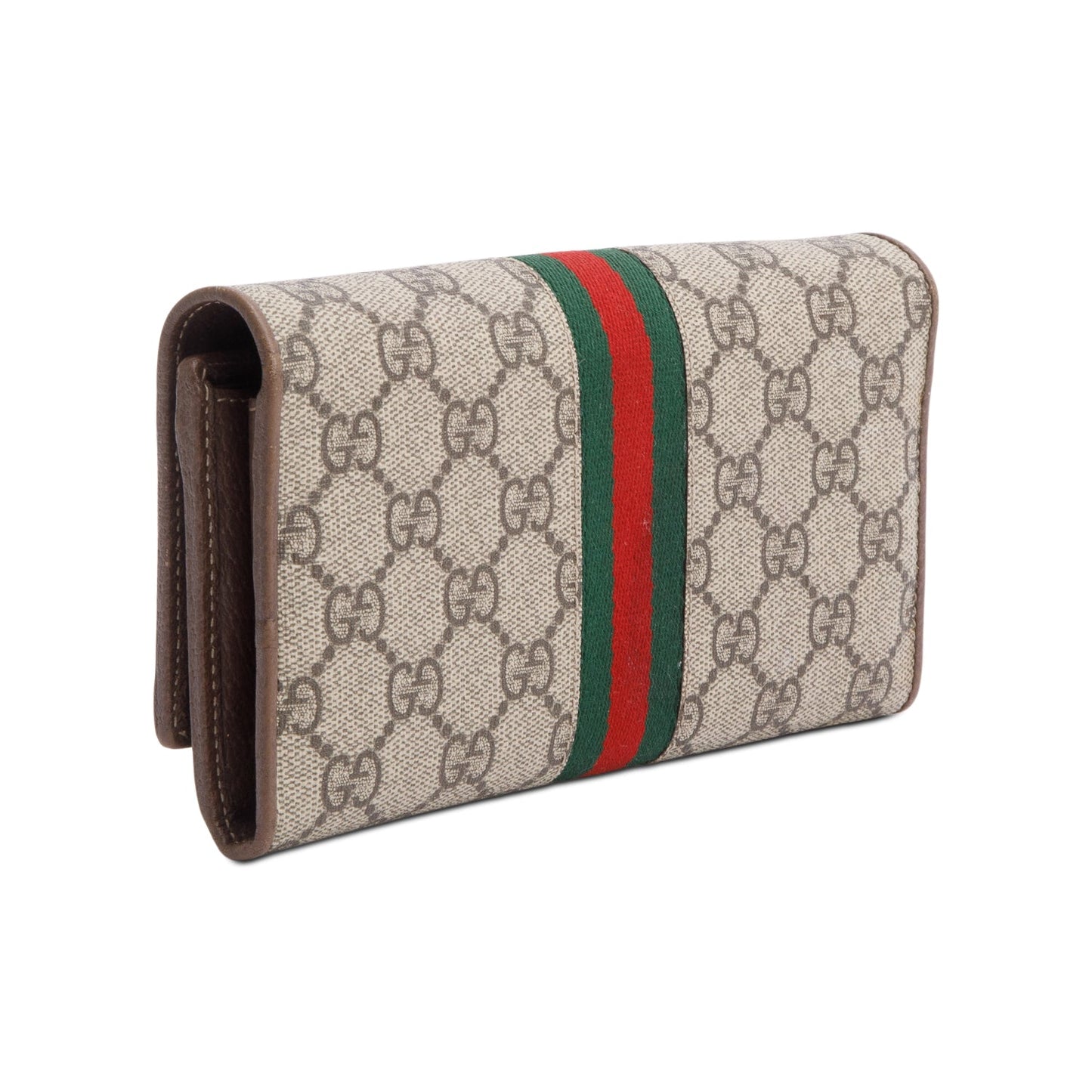 Gucci Beige GG Supreme Ophidia GG Web Wallet on Chain