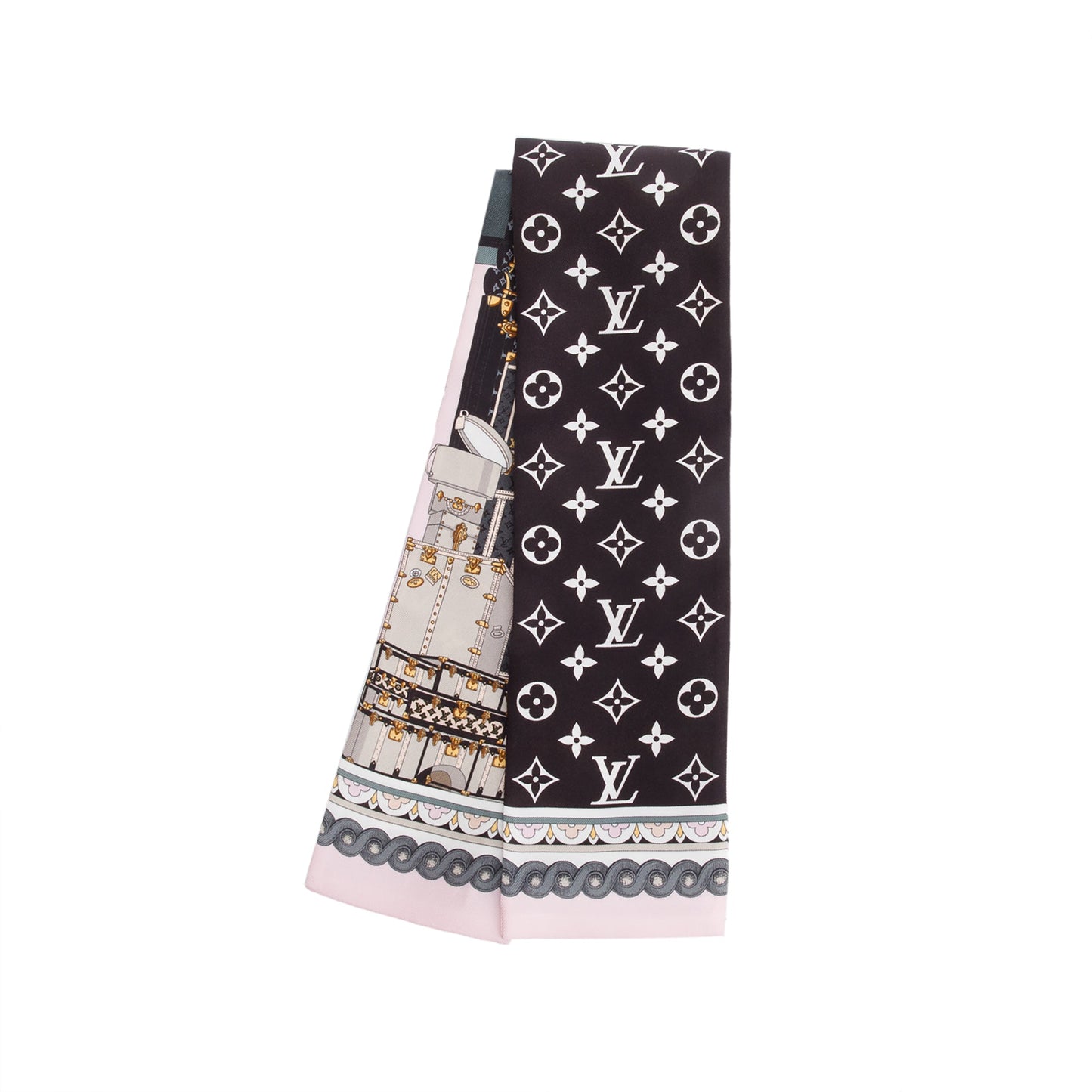 Louis Vuitton 2021 Black/Pink Monogram Around The World Confidential Silk Bandeau