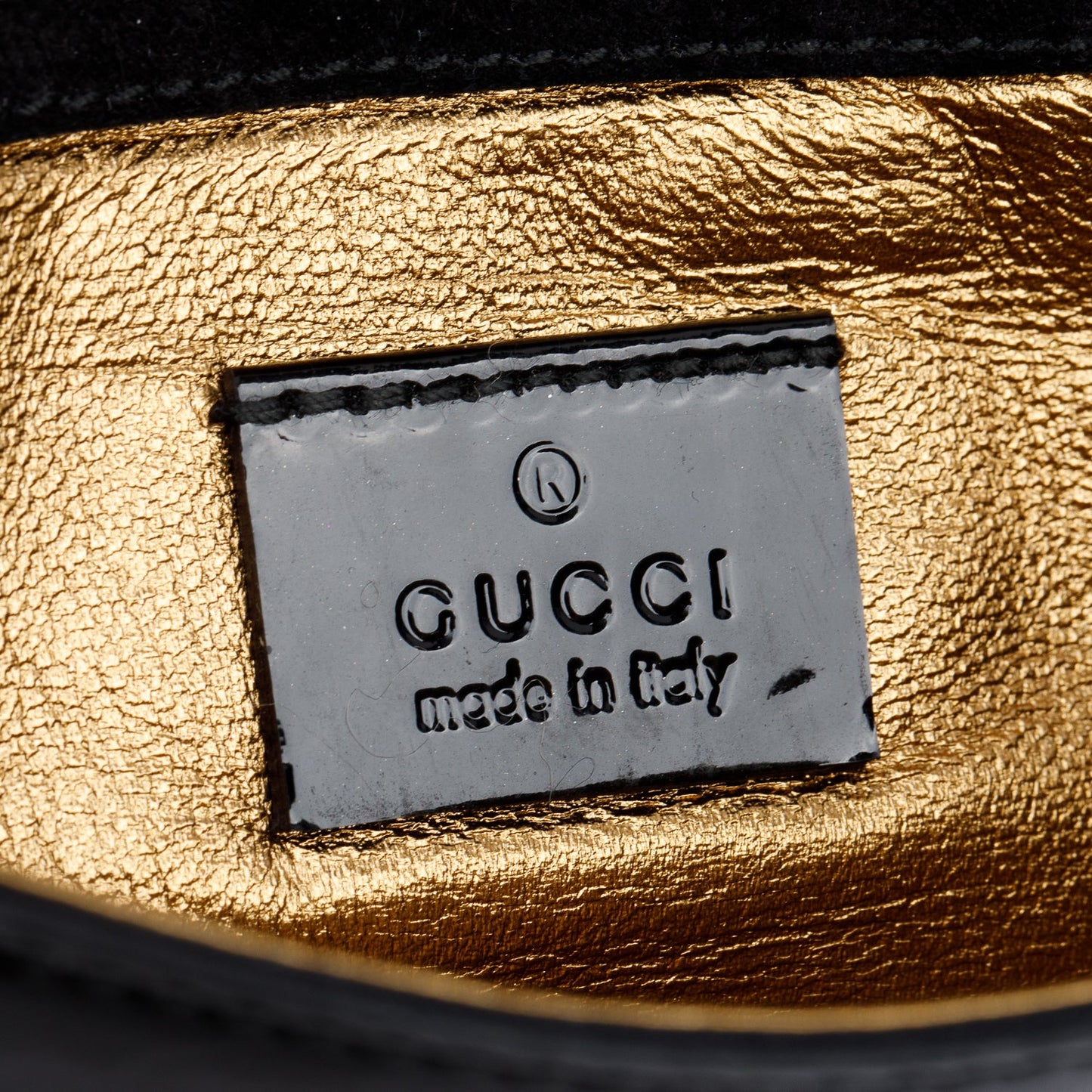 Gucci Black Patent Leather Romy Clutch