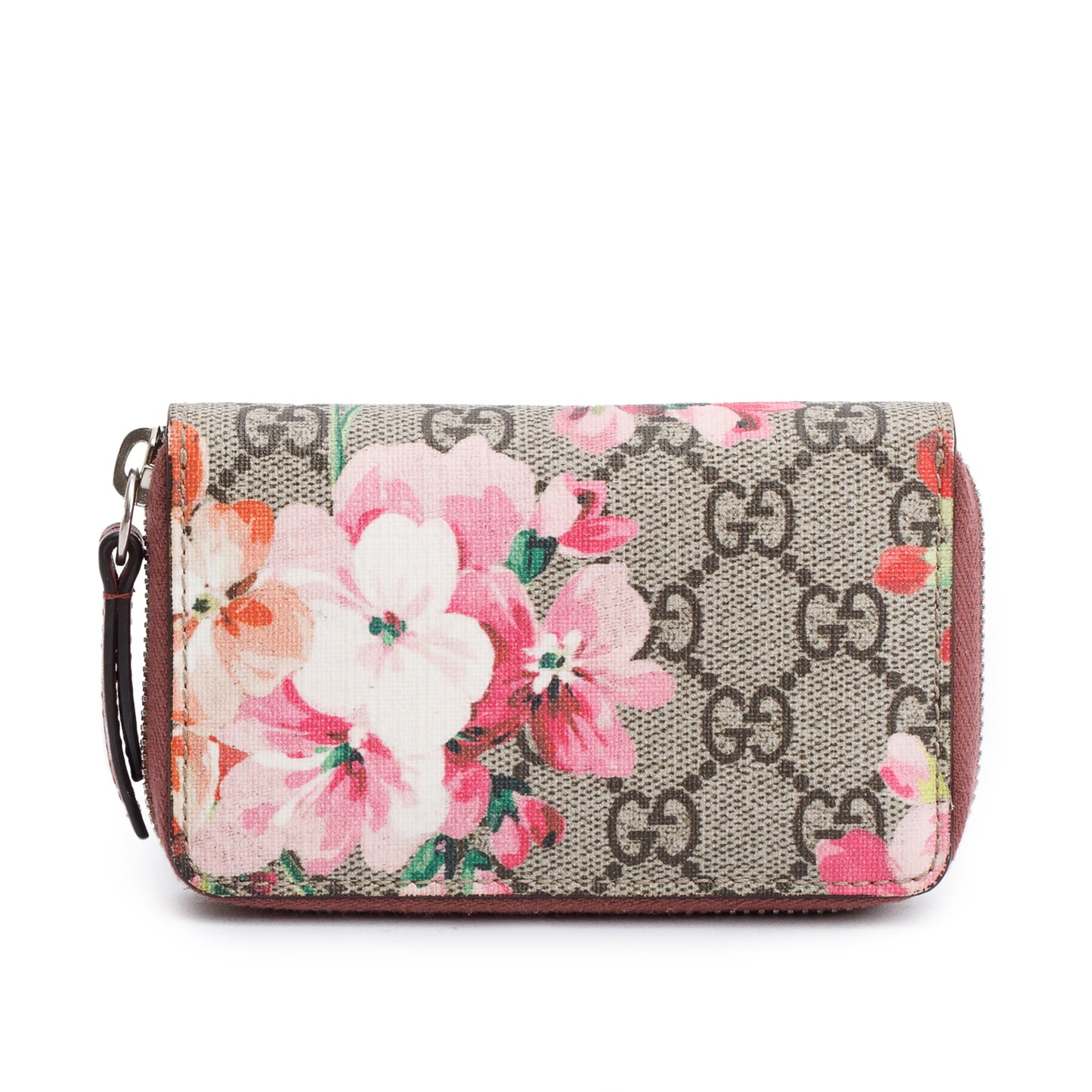 Gucci GG Supreme Blooms Zip Around Card Case Wallet