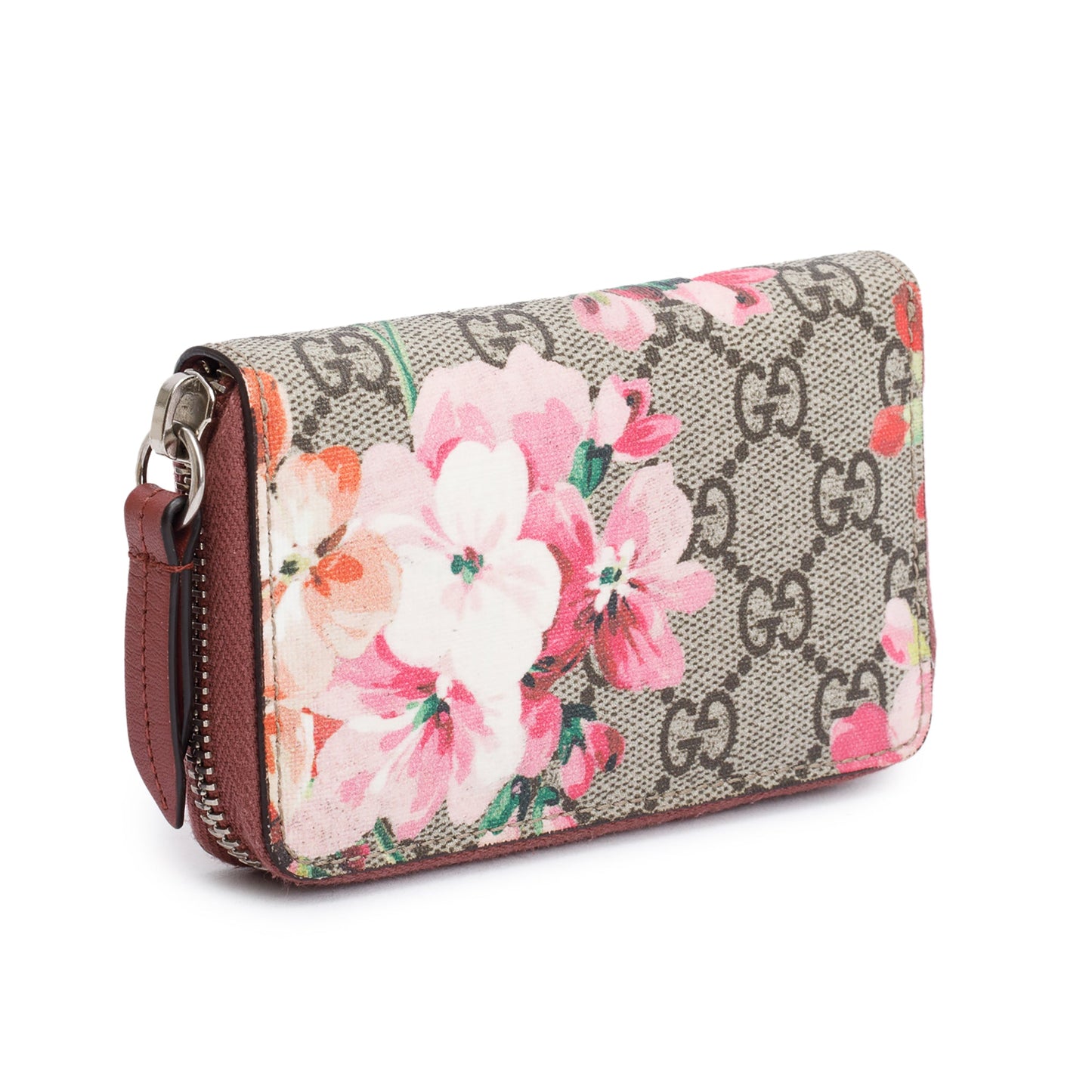 Gucci GG Supreme Blooms Zip Around Card Case Wallet