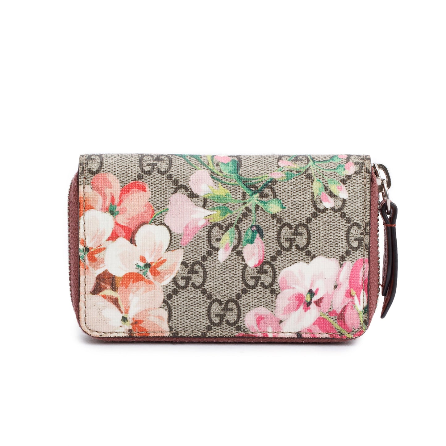 Gucci GG Supreme Blooms Zip Around Card Case Wallet