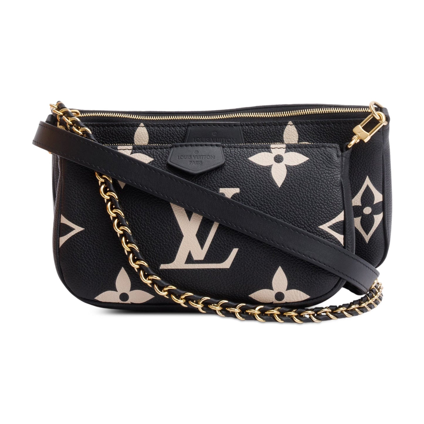 Louis Vuitton 2024 Black Monogram Bicolor Empreinte Leather Pochette Accessoires