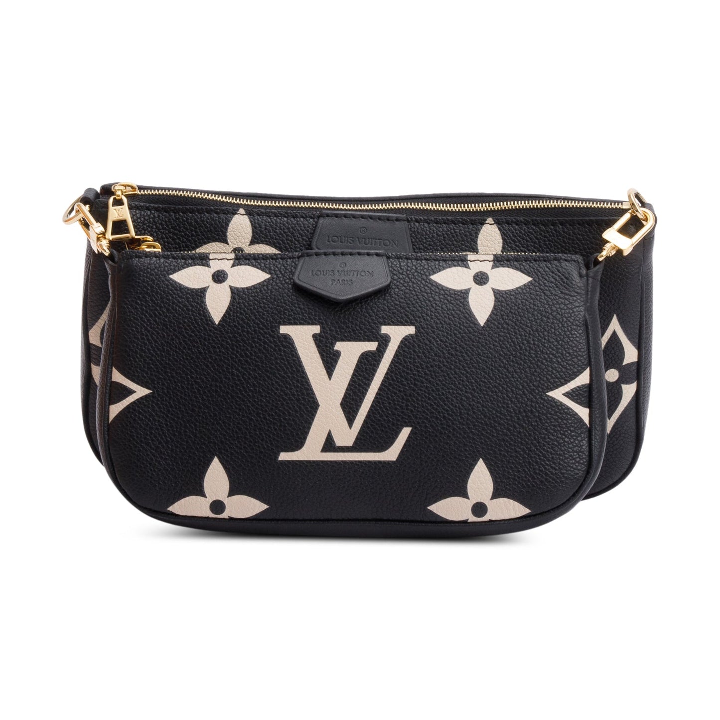 Louis Vuitton 2024 Black Monogram Bicolor Empreinte Leather Pochette Accessoires