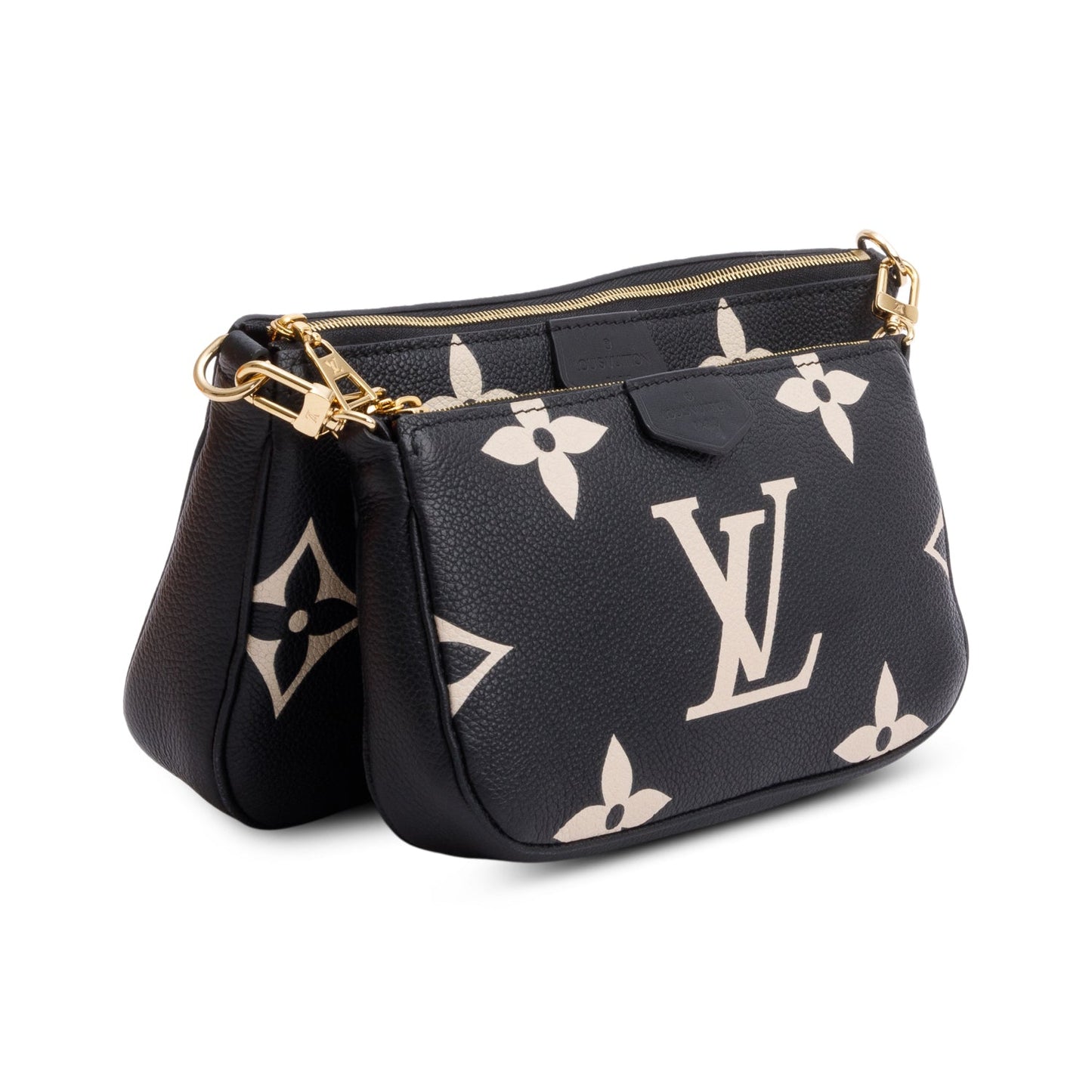 Louis Vuitton 2024 Black Monogram Bicolor Empreinte Leather Pochette Accessoires