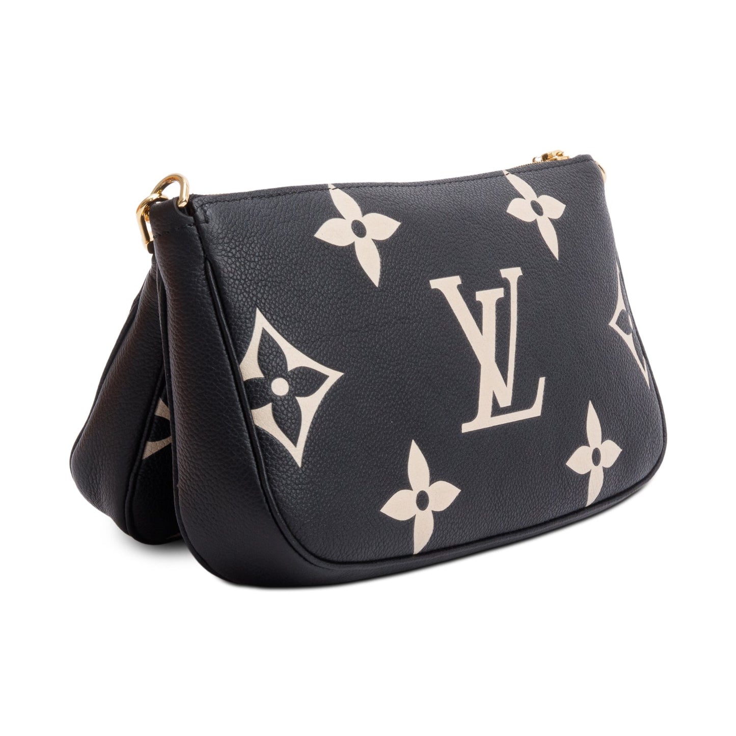 Louis Vuitton 2024 Black Monogram Bicolor Empreinte Leather Pochette Accessoires