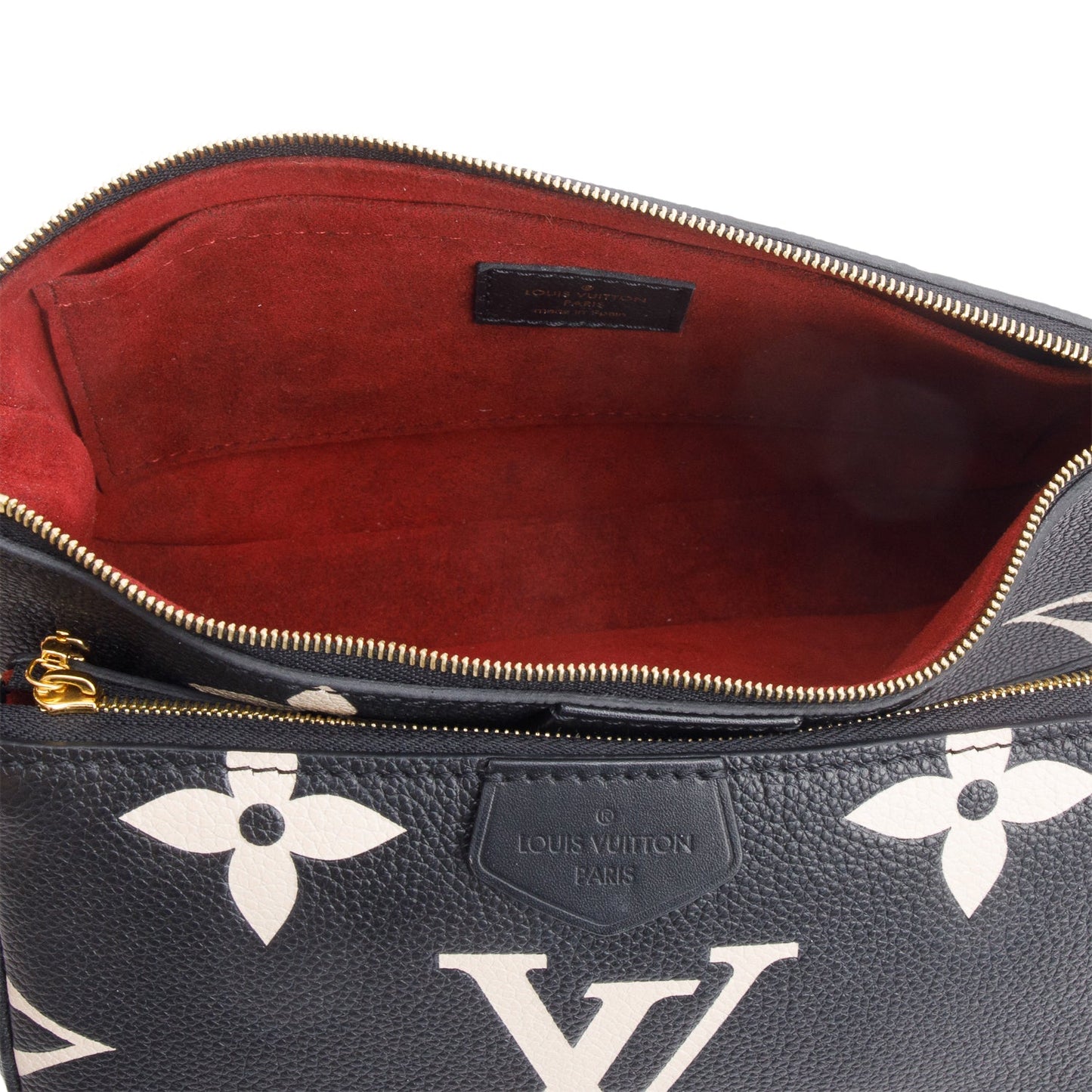 Louis Vuitton 2024 Black Monogram Bicolor Empreinte Leather Pochette Accessoires