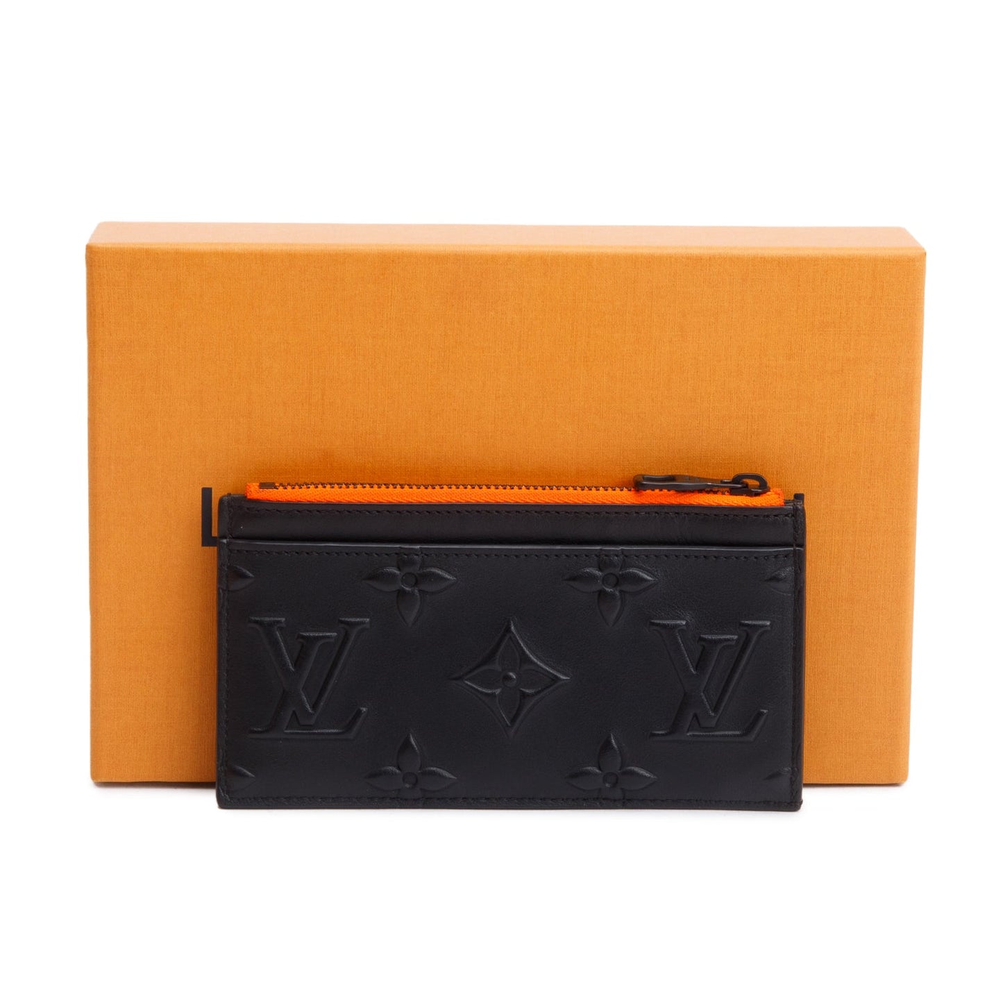 Louis Vuitton 2021 Black Monogram Seal Leather Coin Card Holder