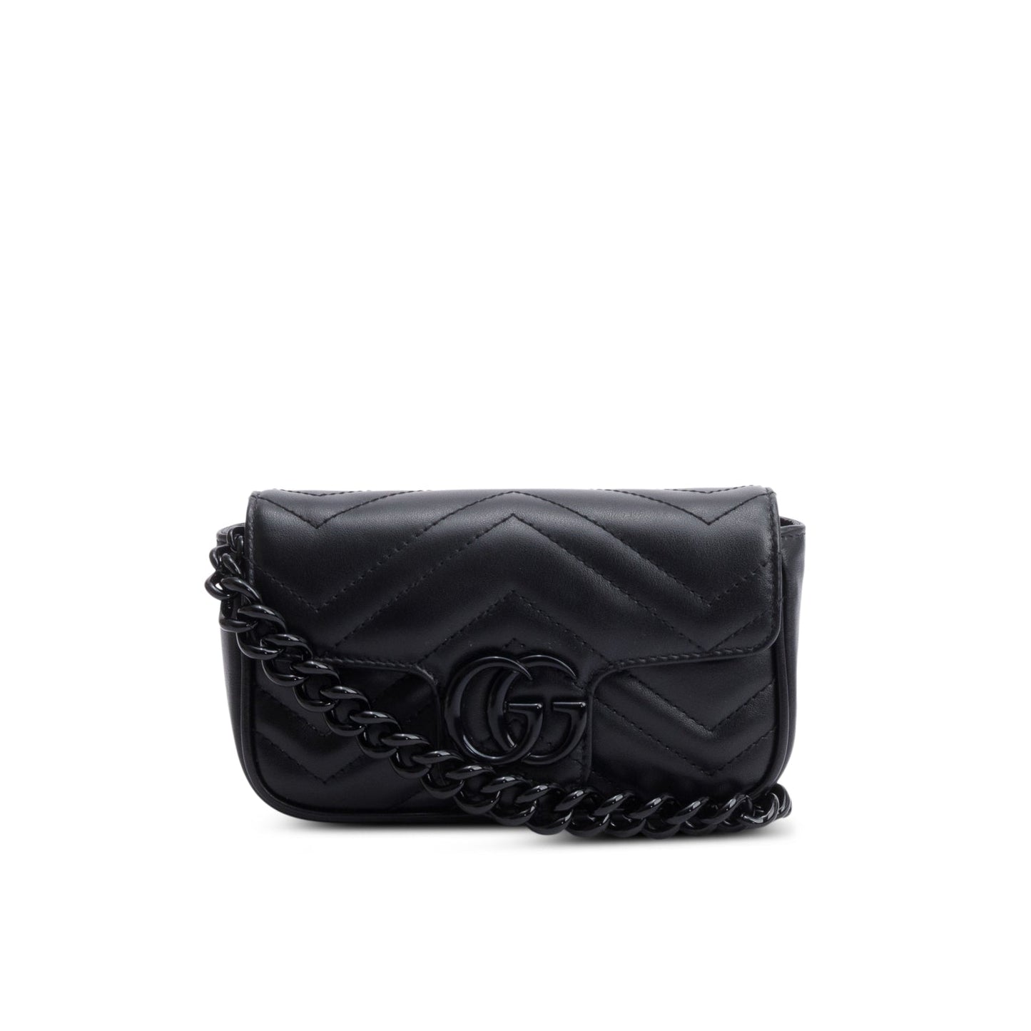Gucci Black GG Marmont Matelasse Monochrome Belt Bag