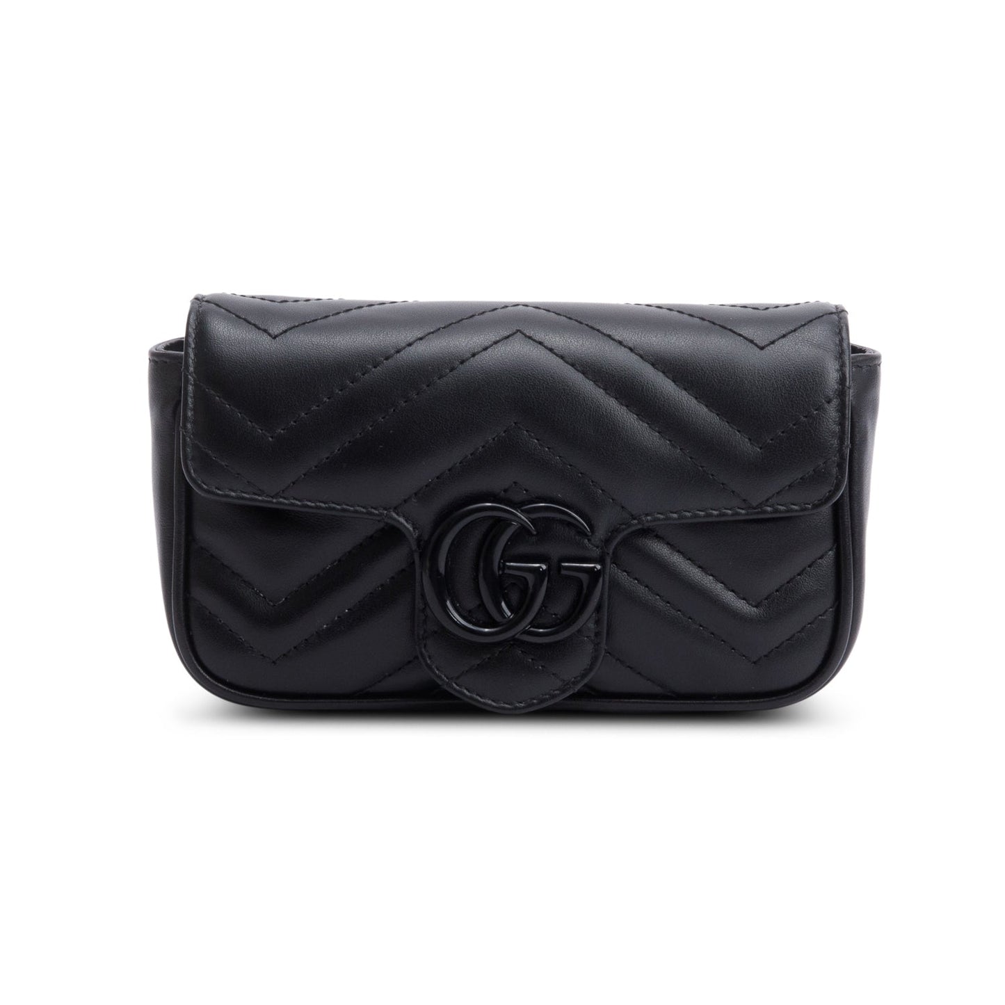 Gucci Black GG Marmont Matelasse Monochrome Belt Bag