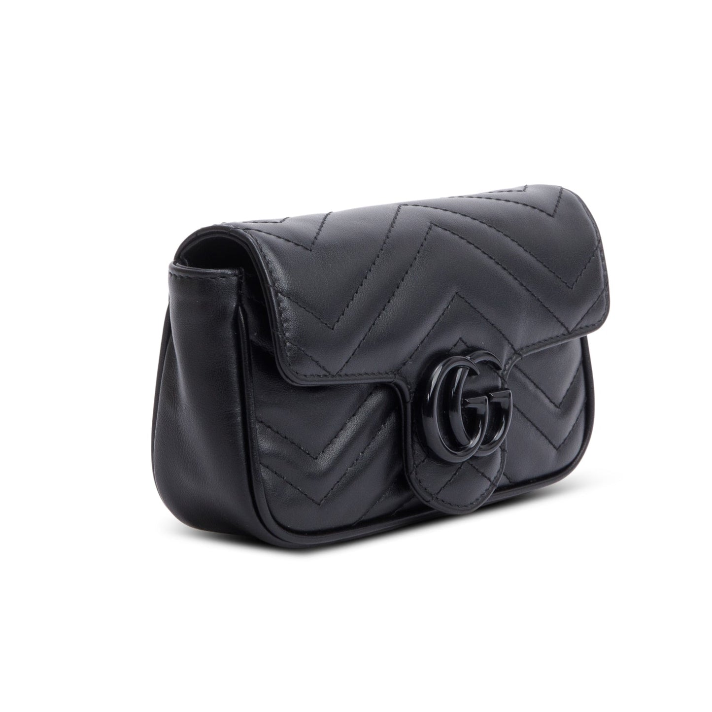 Gucci Black GG Marmont Matelasse Monochrome Belt Bag