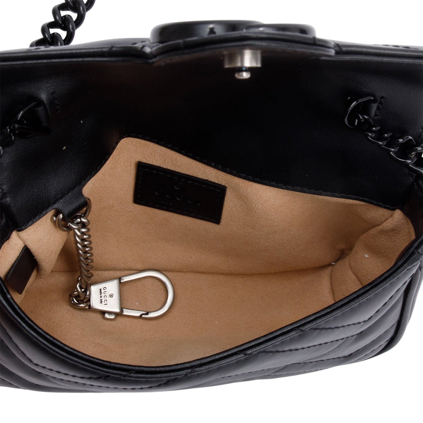Gucci Black GG Marmont Matelasse Monochrome Belt Bag