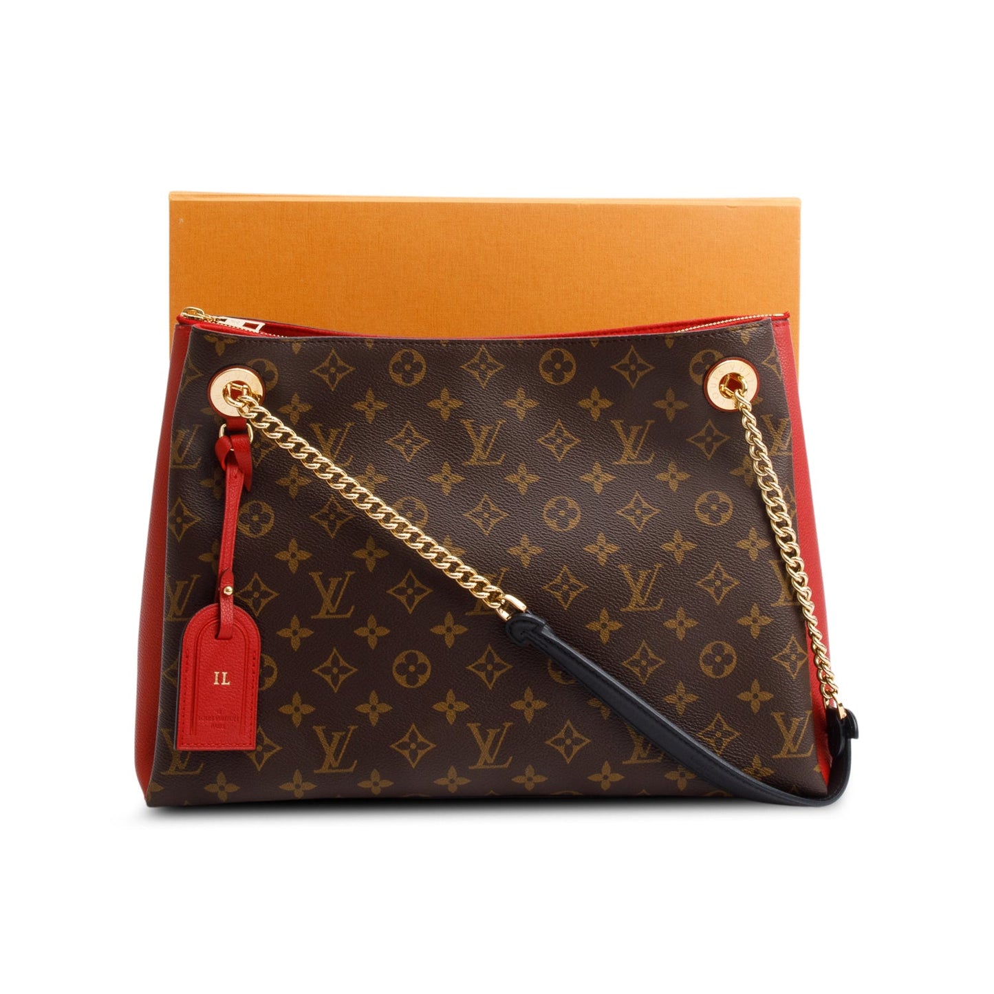 Louis Vuitton Monogram Red Leather Trim Surene MM