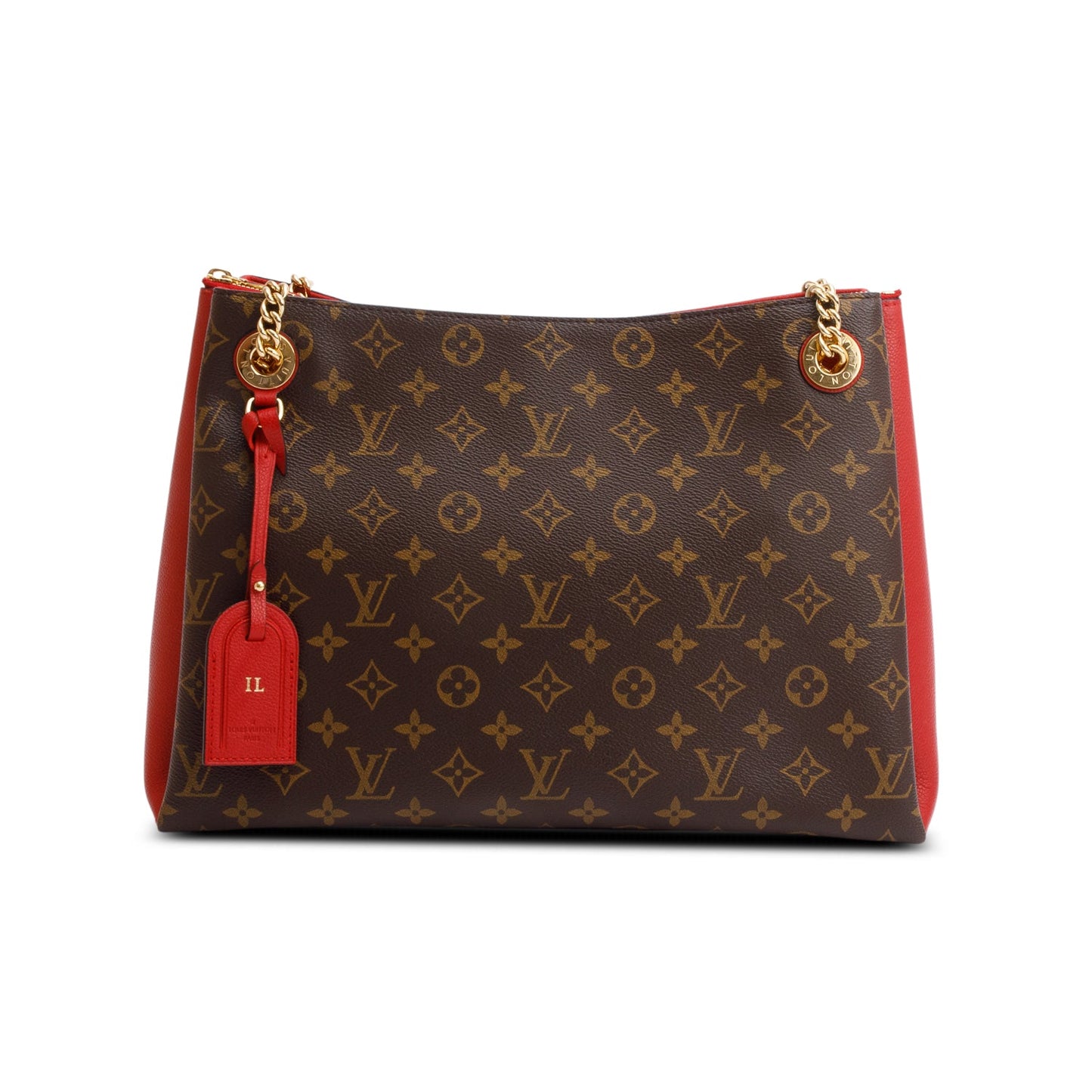 Louis Vuitton Monogram Red Leather Trim Surene MM