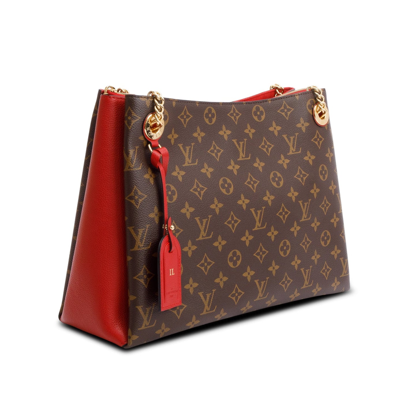 Louis Vuitton Monogram Red Leather Trim Surene MM