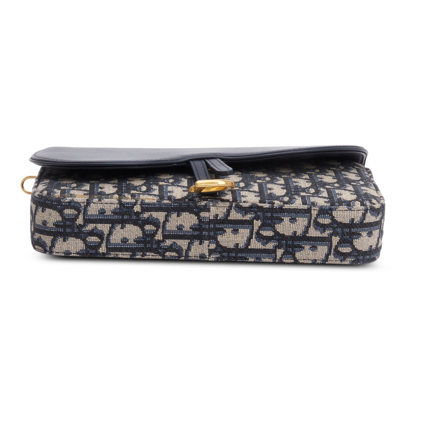 Christian 2024 Dior Oblique Jacquard Medium Saddle Pouch with Chain