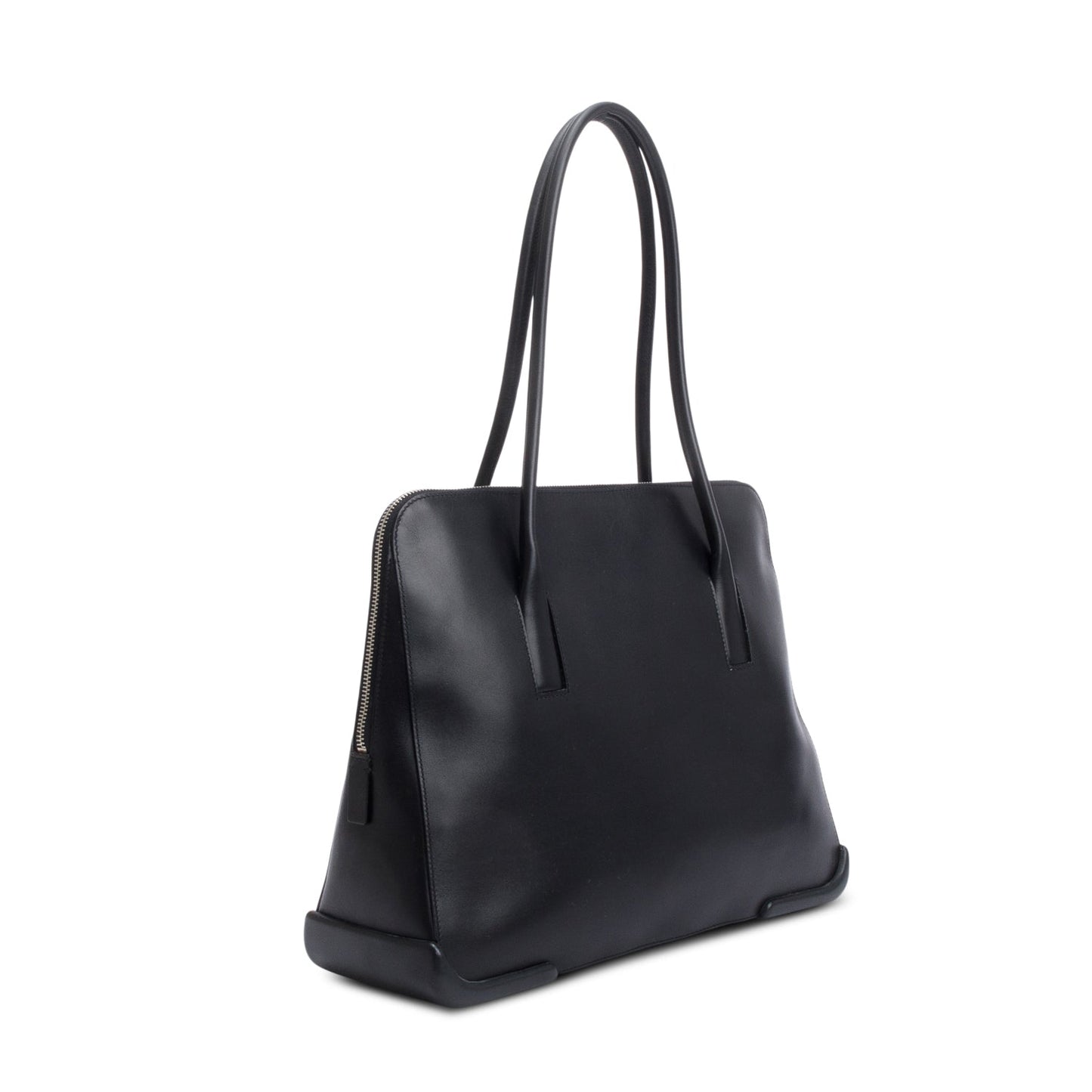 Prada Black Soft Calf Leather Dome Tote