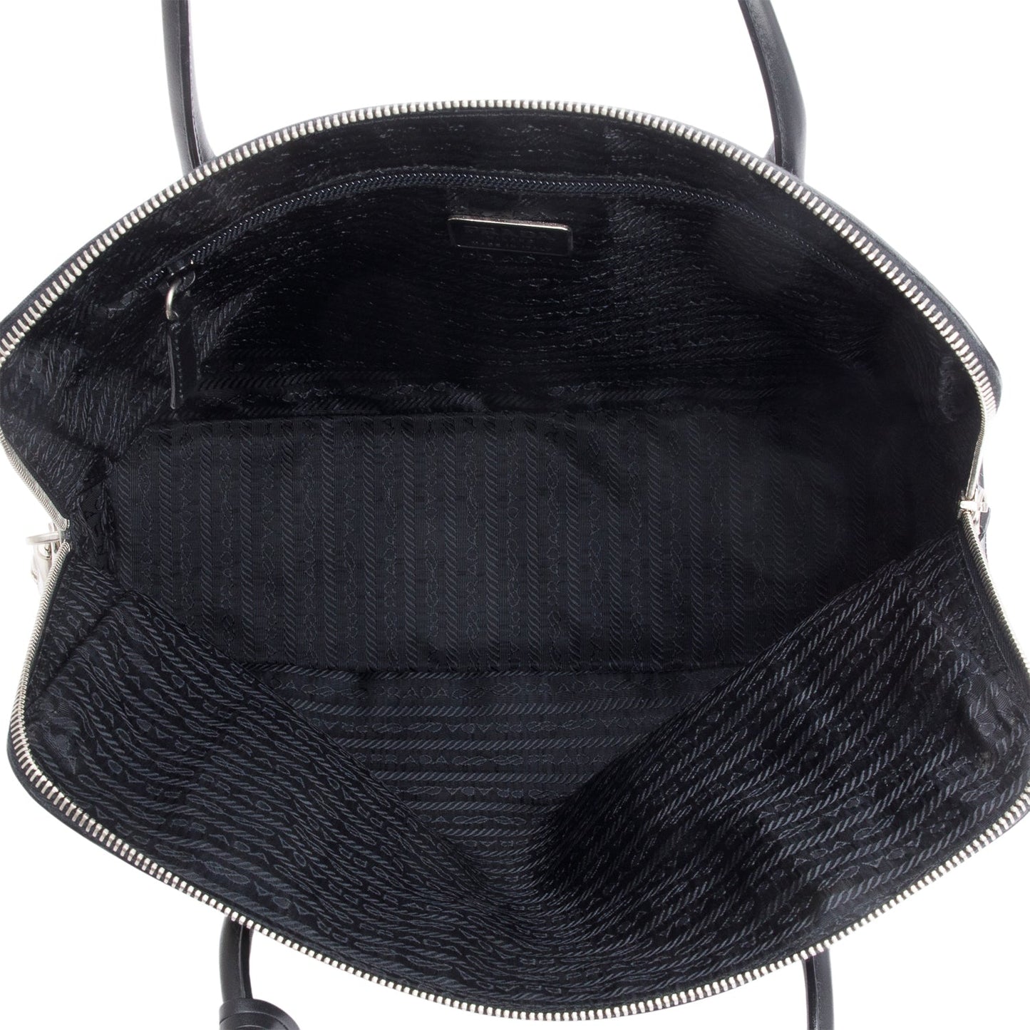 Prada Black Soft Calf Leather Dome Tote