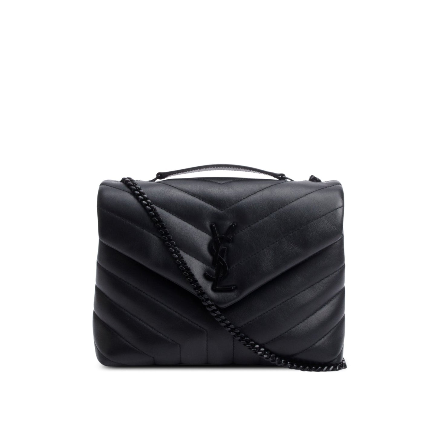 Saint Laurent So Black Quilted Leather Small Loulou Shoulder Bag