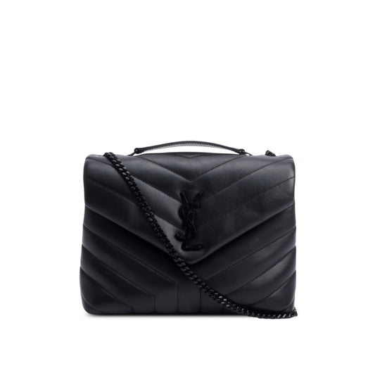 Saint Laurent So Black Quilted Leather Small Loulou Shoulder Bag