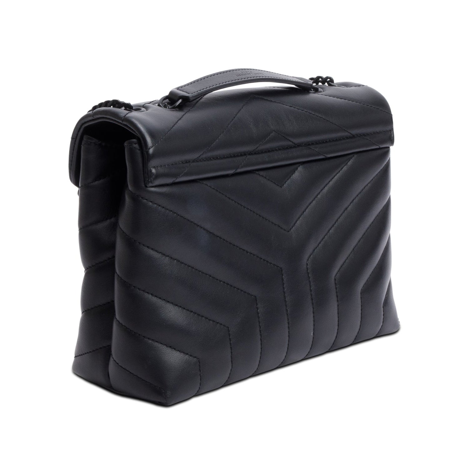 Saint Laurent So Black Quilted Leather Small Loulou Shoulder Bag