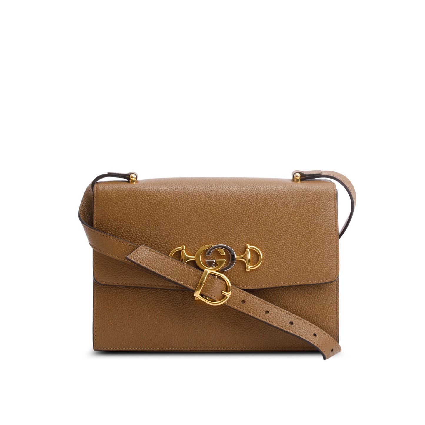 Gucci Brown Calfskin Leather Small Zumi Shoulder Bag