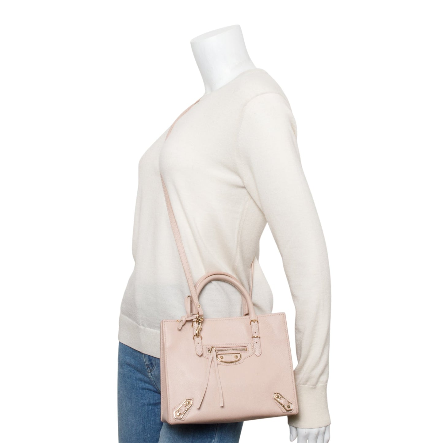 Balenciaga Pink Calfskin Leather Papier A4 Mini Tote