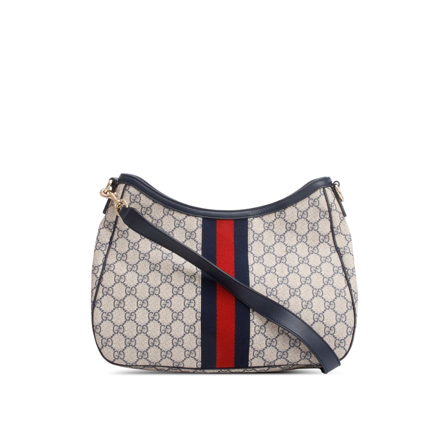 Gucci Navy GG Supreme Web Sherry Medium Shoulder Bag