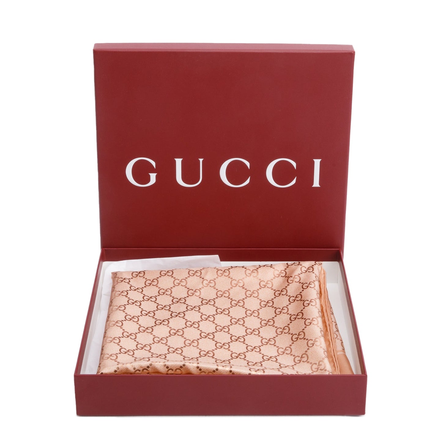 Gucci Pink GG Print Silk Scarf