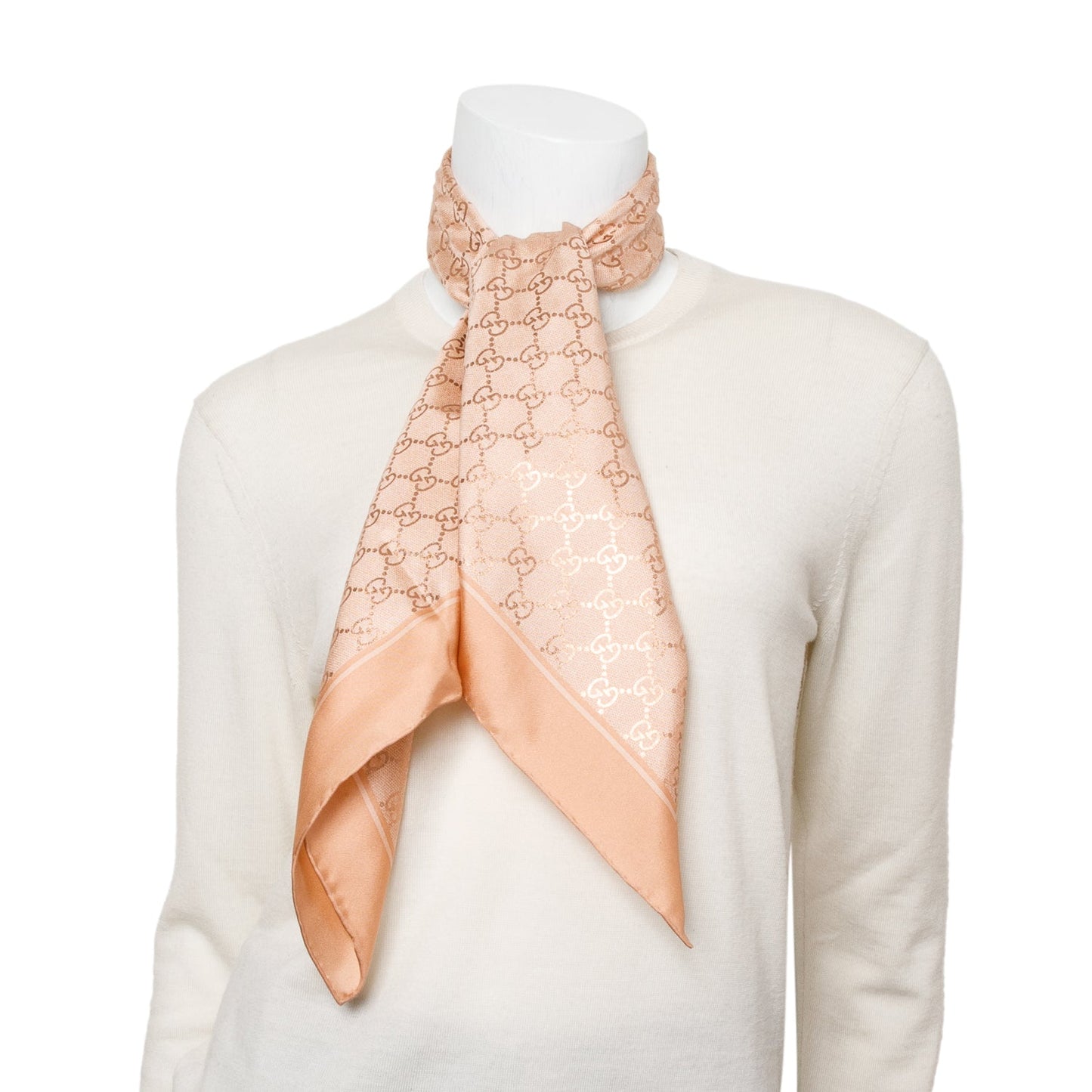 Gucci Pink GG Print Silk Scarf