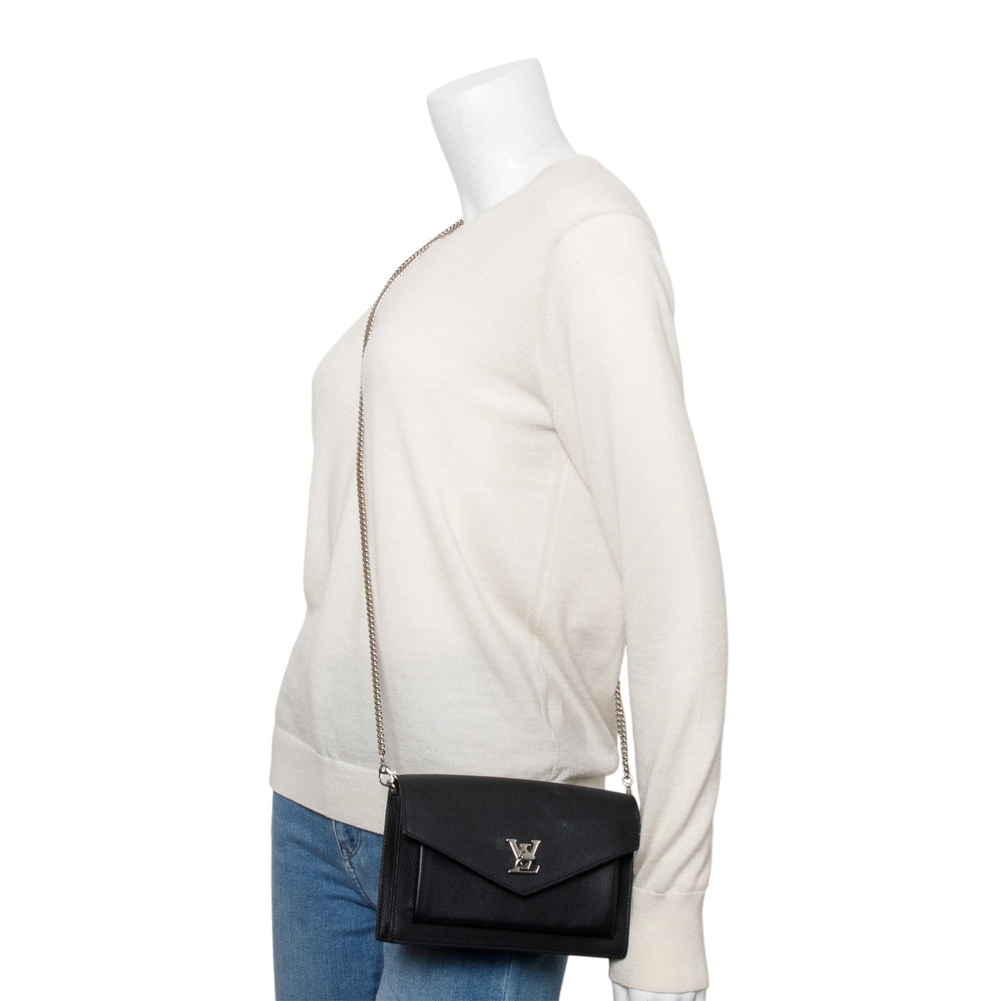 Louis Vuitton Black Leather MyLockMe Chain Bag