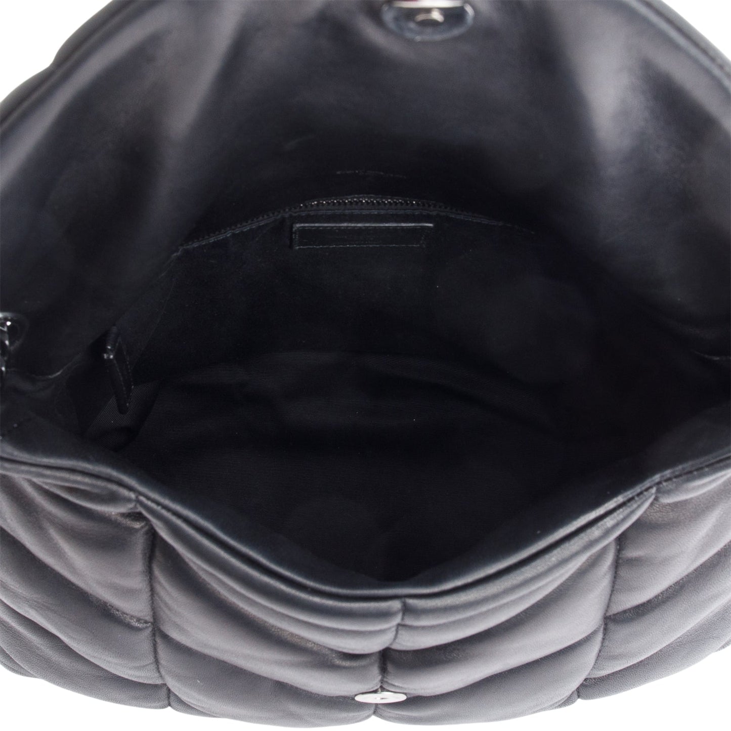 Saint Laurent 2021 Black Nappa Leather Medium Puffer Loulou Shoulder Bag