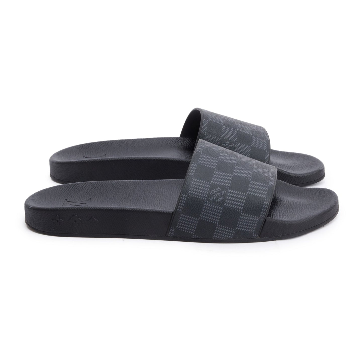 Louis Vuitton 2021 Damier Graphite Waterfront Mule Slides, Men's Size 10